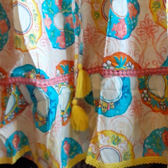 MODA POSA DESDERIA DRESS SPRING SUMMER DRAWSTRING WAIST COTTON - Picture 5 of 6